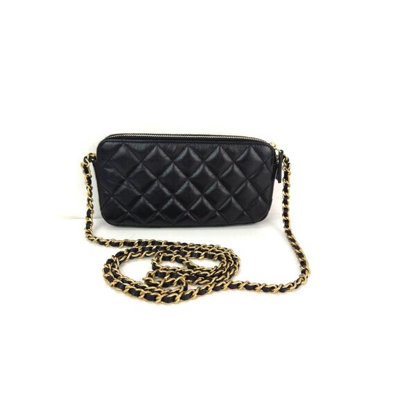 Chanel Lucky Charms 2.55 Black Double Zip WOC Wallet Clutch Bag - Picture 2 of 16